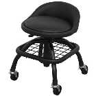 Sealey SCR02B Creeper Stool Pneumatic with Adjustable Height Swivel Seat & Back Rest
