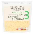 Essential Medium Grated Cheddar Cheese Strength 3 Large, 500g