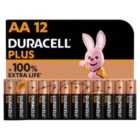 Duracell Plus 100% AA Alkaline Batteries 12 per pack