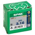 Spax Pz Countersunk Yellox Screws - 3x16mm Pack Of 200