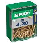 Spax Pz Countersunk Yellox Screws - 4x30mm Pack Of 50