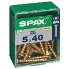 Spax Pz Countersunk Yellox Screws - 5x40mm Pack Of 25