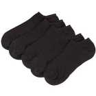 M&S Collection Comfort No Show Trainer Liner Socks, 5 Pack, Black