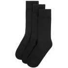 M&S Mens Luxury Egyptian Cotton Socks, 3 Pack, Black