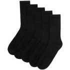 M&S Collection Cool & Fresh Sports Socks, 5 Pack, Black