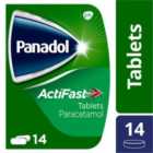 Panadol ActiFast Paracetamol Pain Killers 500mg 14 Tablets 14 per pack