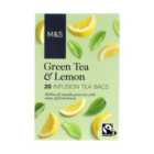 M&S Fairtrade Green Tea with Lemon Tea Bags 20 per pack