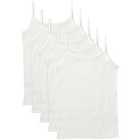 M&S Cotton Camisoles, 5 Pack, 2-16 Years, White