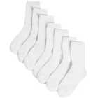 M&S Kids 7pk Ankle School Socks, White