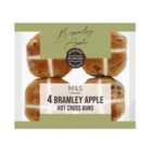 M&S Bramley Apple Hot Cross Buns 4 per pack