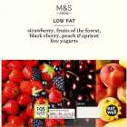 M&S Low Fat Live Yogurts Strawberry, Black Cherry, Peach & Apricot 4 x 125g