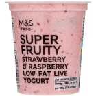 M&S Super Fruity Low Fat Live Yogurt Strawberry & Raspberry 150g