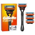 Gillette Fusion 5 Manual Razor Starter Pack with 4 Blades