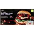 M&S 4 Aberdeen Angus Beef Burgers Frozen 454g