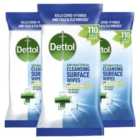 Dettol Antibacterial Biodegradable Multi Surface Cleansing Wipes 3 x 110 per pack