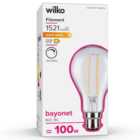 Wilko 1 pack Bayonet B22/BC 1521lm LED Filament Standard Bulb Dimmable
