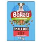 Bakers Small Dog Dry Dog Food Beef And Veg 1.1kg