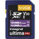 Integral 512GB UltimaPRO V30 4K/8K SD Card (SDXC) UHS-I U3 - 180MB/s