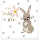 Caroline Gardner New Baby Girl Rabbit Card