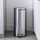 Addis 30L Stainless Steel Round Pedal Bin - Silver