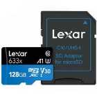 Lexar 128GB High Performance microSD Card (SDXC) UHS-I U3 + Adapter - 100MB/s