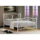 SleepOn Isabelle Metal Bed Frame With Crystal Finials White