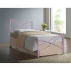 SleepOn Iyla Metal Single Bed Frame Pink