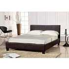 SleepOn Easton Bed Frame Brown Faux Leather