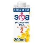 SMA Pro 2 Follow-on Milk Ready to Use, 6 mths+ 200ml
