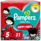 Pampers Baby-Dry Superhero Nappy Pants, Size 5 (12-17kg) 27 per pack
