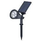 Lutec Solar Superspot LED Outdoor Spike Light with Integrated Solar Panel