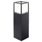 Saxby Joshua Textured Black Paint with Clear & Frosted Polycarbonate Post Light