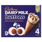 Cadbury Dairy Milk Buttons Ice Cream Cones 4 x 100ml