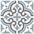 Wickes Melia Blue Patterned Ceramic Wall & Floor Tile - 200 x 200mm - Sample