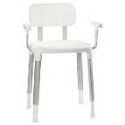 Croydex Modular Chrome & White Shower Seat with Arms 425 x 530mm
