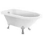 Wickes Warwick Freestanding Traditional Single Ended Roll Top Bath - 1570 x 635mm