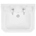 Wickes Oxford Traditional 2 Tap Hole Semi Recessed Bathroom Basin - 550mm