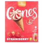 Morrisons Strawberry Ice Cream Cones 4 x 110ml