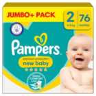 Pampers Premium Protection New Baby Size 2, 76 Nappies Jumbo+ Pack 76 per pack