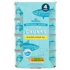 Morrisons Fad Free Tuna Chunks In Sunflower Oil (4x145g) 4 x 102g