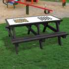 NBB Snakes & Ladders/Draughts Activity Top Recycled Plastic Table with Benches - Black