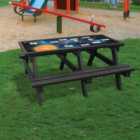 NBB Solar System Activity Top Recycled Plastic Table with Benches - Black