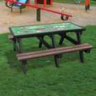NBB Green Cross Code Activity Top Recycled Plastic Table with Benches - Brown