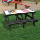 NBB Ludo/4-In-A-Row Activity Top Recycled Plastic Table with Benches - Black