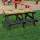NBB ABC Activity Top Recycled Plastic Table with Benches - Black