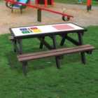 NBB Map Activity Top Recycled Plastic Table with Benches - Brown