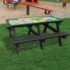 NBB Green Cross Code Activity Top Recycled Plastic Table with Benches - Black