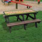 NBB ABC Activity Top Recycled Plastic Table with Benches - Brown