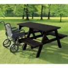 NBB A-Frame Wheelchair Access Recycled Plastic Picnic Table - Black