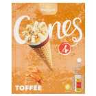 Morrisons Toffee Ice Cream Cones 4 x 110ml